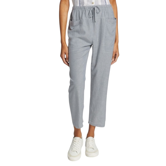 RAILS Darby Drawstring Pants in blue linen Sz S - Picture 1 of 8